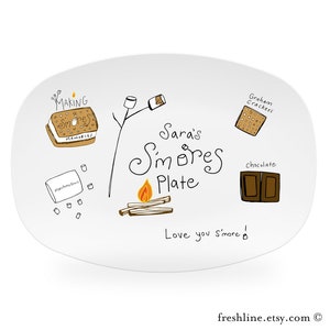 smores plate, platter, personalized platter, s'mores plate