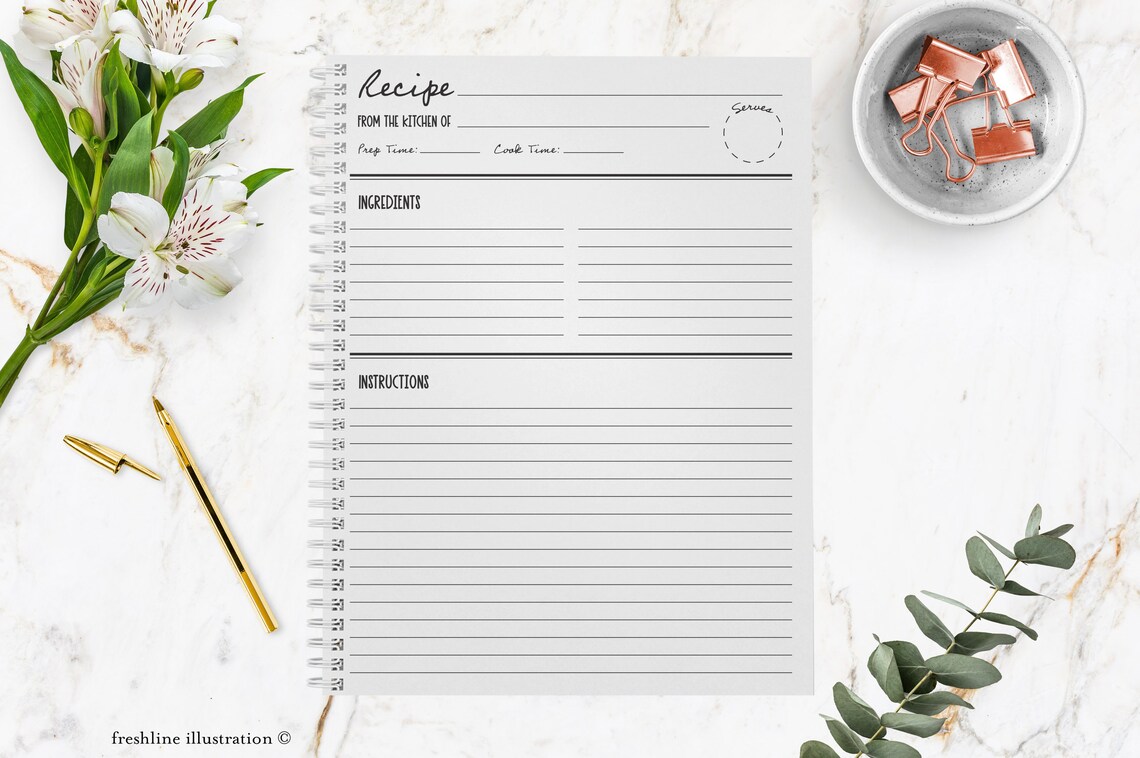 Spiral Bound Recipe Book Recipe Journal Personalized Recipe Etsy