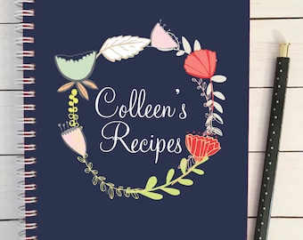 recipe book to write in, personalized recipe journal, recipe book pages