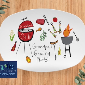 grandpa gift, grandpas grilling plate, dads grilling platter, grandpa gift