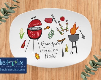 grandpa gift, grandpas grilling plate, dads grilling platter, grandpa gift