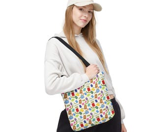 Personalized Tote Bag, Custom Library Tote, Cute Book Lover Gift, Librarian Tote Bag, Teacher Gift, Reading Bag, Literary Canvas Tote