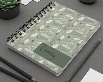 personalized notebook journal leaves