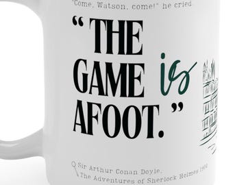 Sherlock Holmes-mok 15oz "Kom, Watson, kom! Het spel is begonnen."