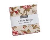 La Rose Rouge Moda Mini Charm Pack, 42 - 2.5 quot precut fabric quilt squares by French General