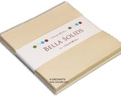 Neutrals Bella Solids Moda Charm Pack 42 - 5 quot precut fabric quilt squares by Moda