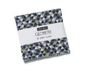 Geometry Moda Mini Charm Pack, 42 - 2.5 quot precut fabric quilt squares by Janet Clare