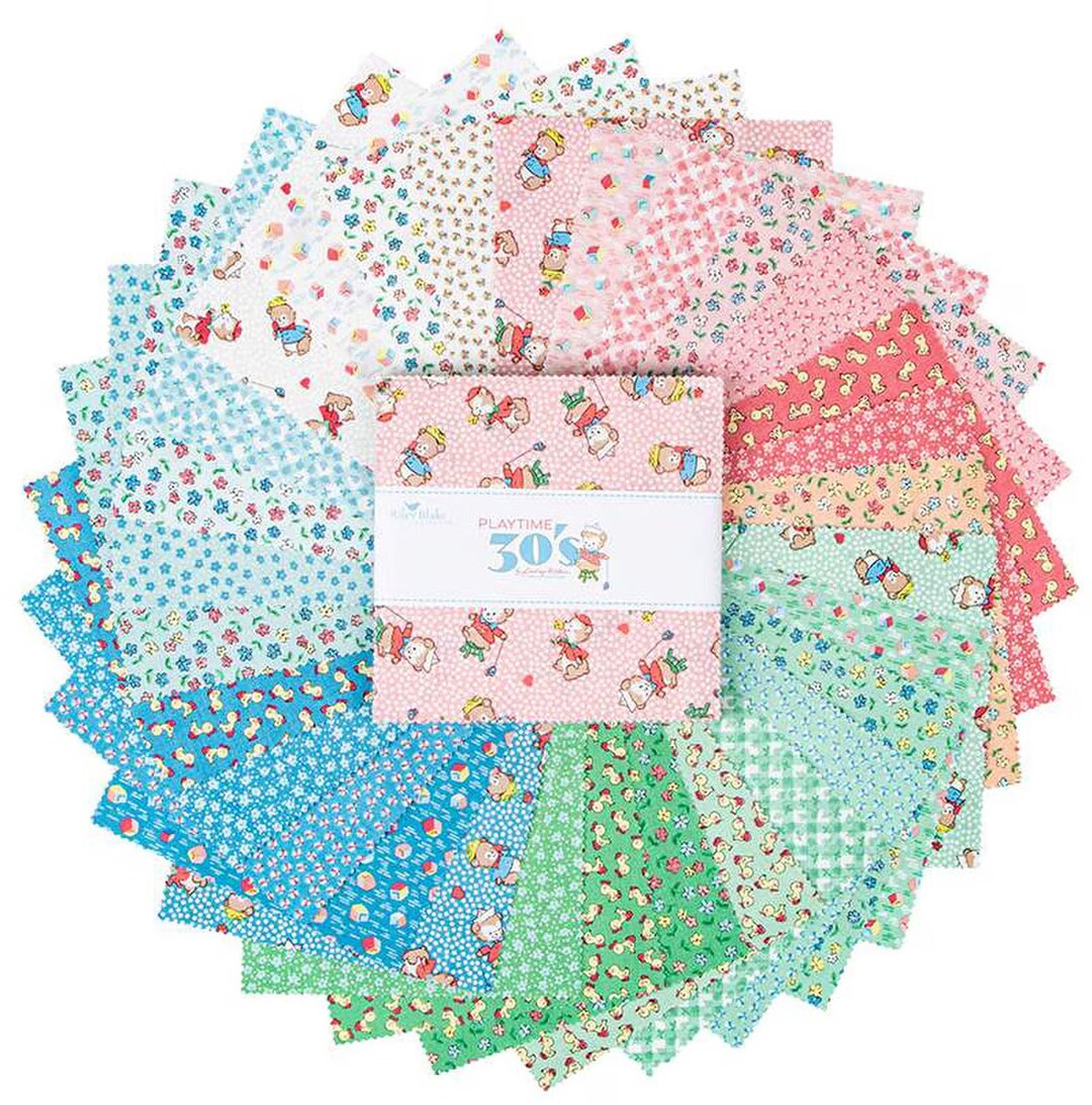 Playtime 30's Riley Blake 5" Stacker 42 Precut Fabric Quilt Squares by ...