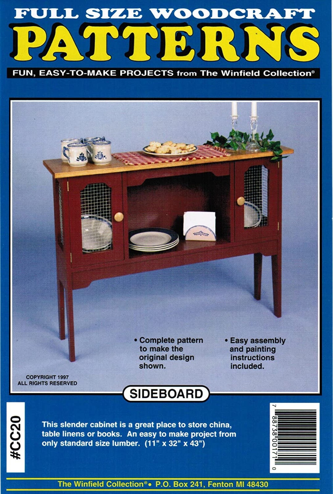 PATTERN Sideboard Buffet Table Yard Art Woodworking Plans CC20 Makes 11 ...