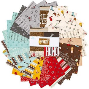 Cowboys Riley Blake 5&quot; Stacker 42 Precut Fabric Quilt Squares by Echo Park Paper Co.