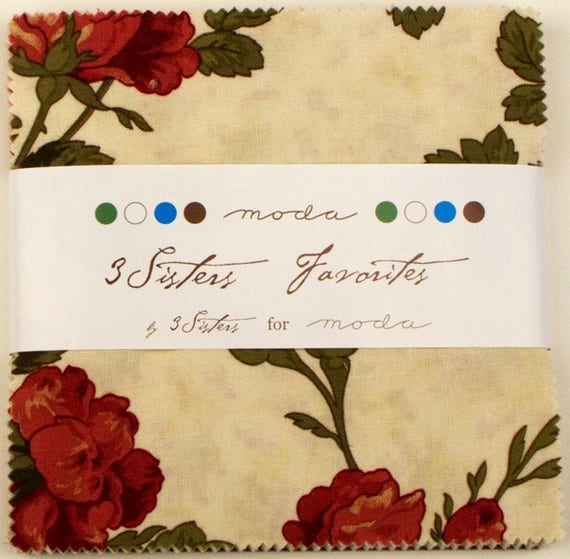 La Rose Rouge Moda Charm Pack 42 100/% Cotton 5/" Precut Quilt Squares
