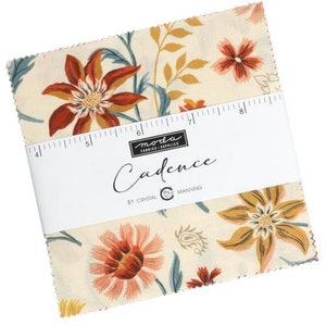 Cadence Moda Charm Pack 42 -  5&quot; precut fabric quilt squares by Crystal Manning