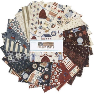 Bright Stars Riley Blake 5&quot; Stacker 42 Precut Fabric Quilt Squares by Teresa Kogut