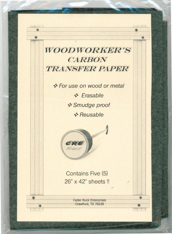 Carbon Transfer Tracing Paper for Woodworking Patterns 5 Sheets 26 X 42 per  Sheet for Wood or Metal 