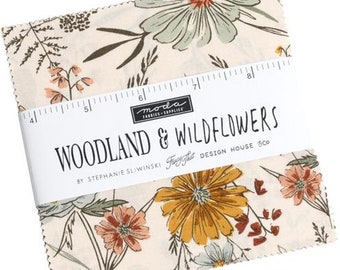 Woodland & Wildflowers Moda Charm Pack 42 -  5" precut fabric quilt squares by Fancy That Design House