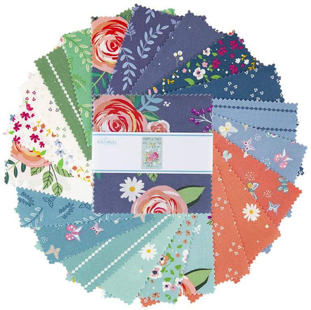 Poppy & Posey Riley Blake 5" Stacker 42 Precut Fabric Quilt Squares by ...