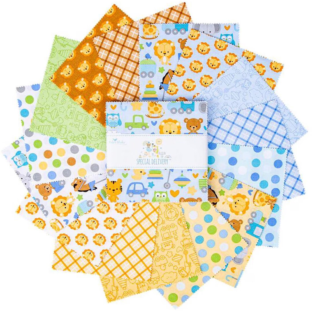 Special Delivery Riley Blake 5" Stacker 42 Precut Fabric Quilt Squares ...