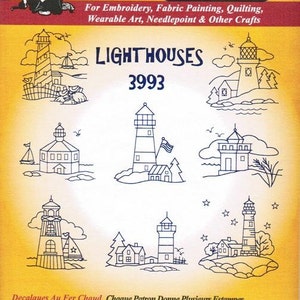 Lighthouses #3993 Aunt Martha's Embroidery Transfer Designs Pattern