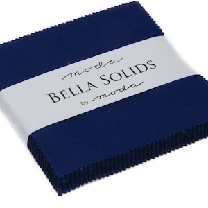 Royal Blue Bella Solids Moda Charm Pack, 42 -  5&quot; precut fabric quilt squares by Moda Fabrics