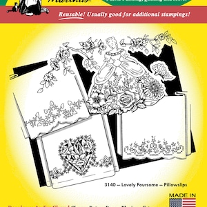 Lovely Foursome Aunt Martha&#39;s Hot Iron Embroidery Transfer Designs #3140