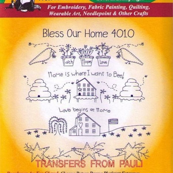 Bless Our Home Aunt Martha's Embroidery Transfer pattern