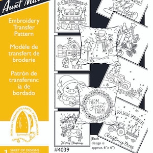 Christmas on the Farm Aunt Martha's Embroidery Transfer Designs Pattern #4039