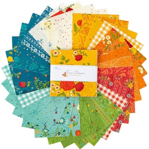 First Blooms Riley Blake 5&quot; Stacker 42 Precut Fabric Quilt Squares by Heather Peterson