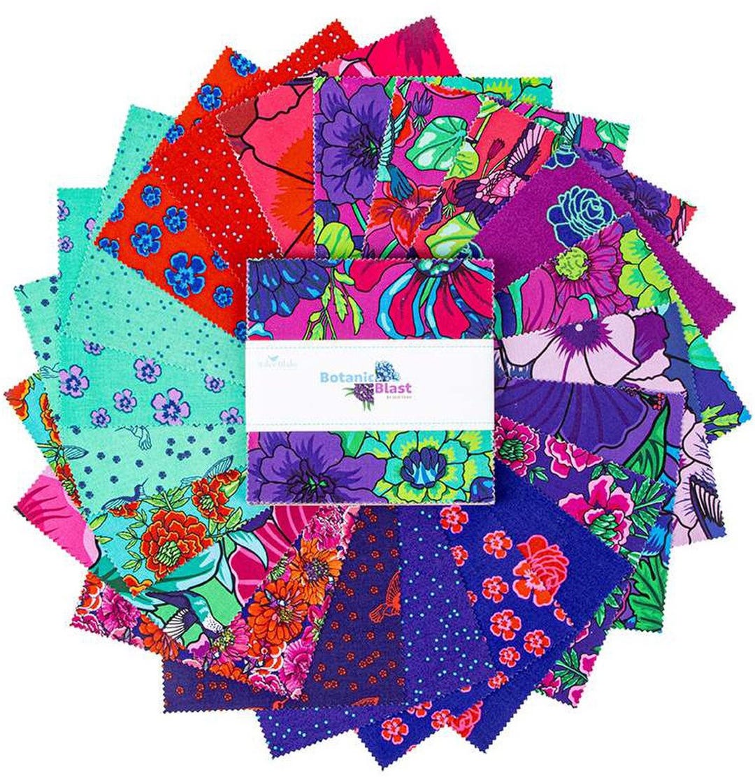 Botanic Blast Riley Blake 5" Stacker 42 Precut Fabric Quilt Squares by ...