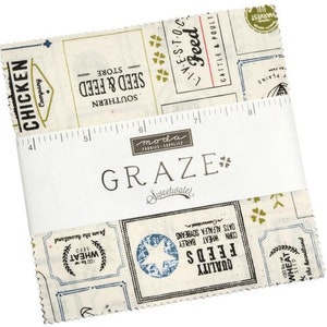 Graze Moda Charm Pack 42 -  5&quot; precut fabric quilt squares by Sweetwater