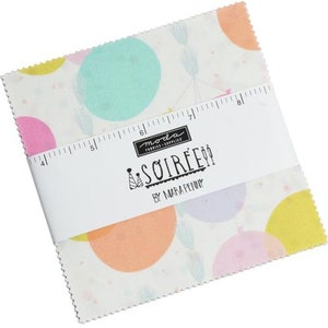 Soiree Moda Charm Pack 42 -  5&quot; precut fabric quilt squares by Mara Penny