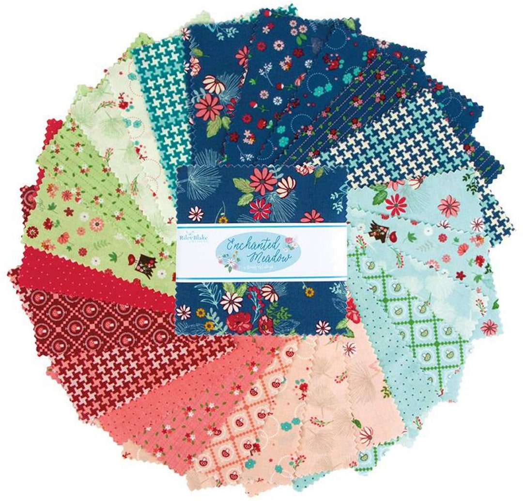 Enchanted Meadow Riley Blake 5" Stacker 42 Precut Fabric Quilt Squares ...