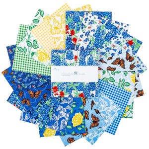 Friendship Florals Riley Blake 5&quot; Stacker 42 Precut Fabric Quilt Squares by Diane Labombarbe