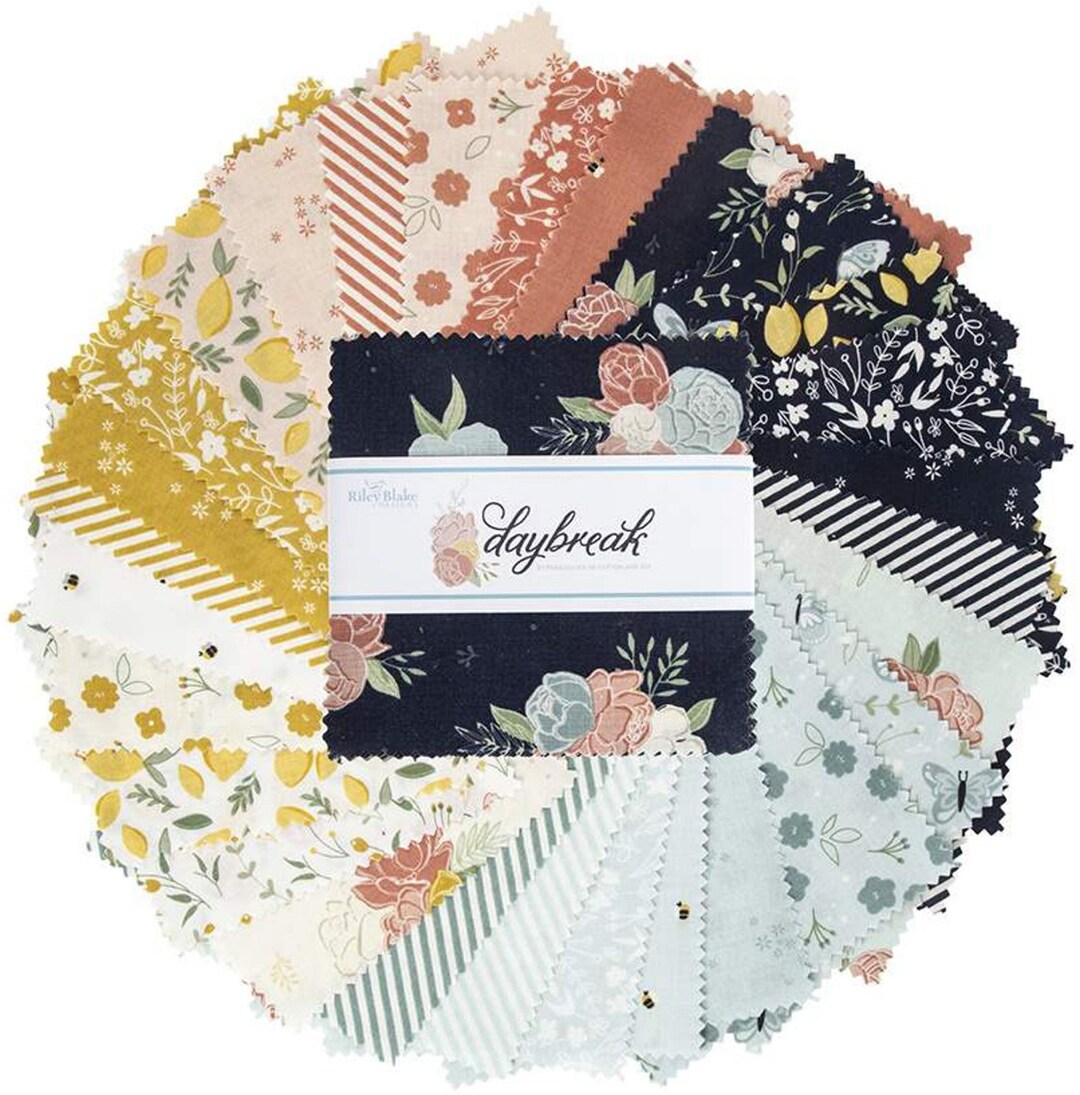 Daybreak Riley Blake 5" Stacker 42 Precut Fabric Quilt Squares by Fran ...