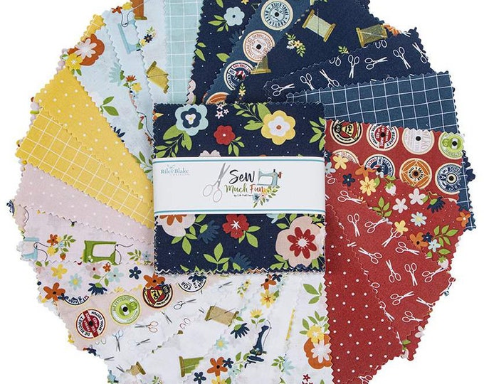 Sew Much Fun Riley Blake 5" Stacker 42 Precut Fabric Quilt Squares by ...