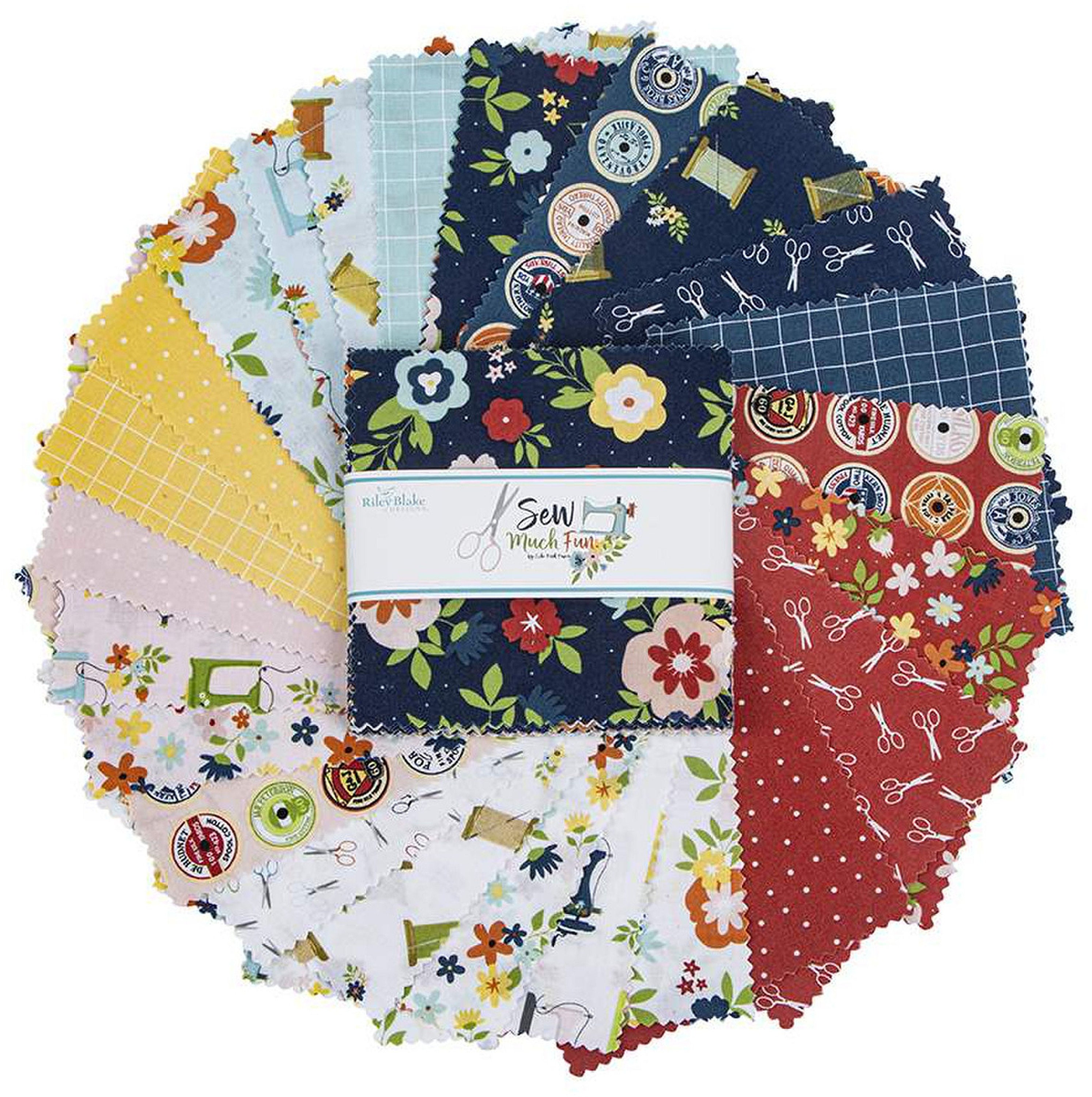 Sew Much Fun Riley Blake 5 Stacker 42 Precut Fabric Quilt Squares by Echo  Park Paper Co. 