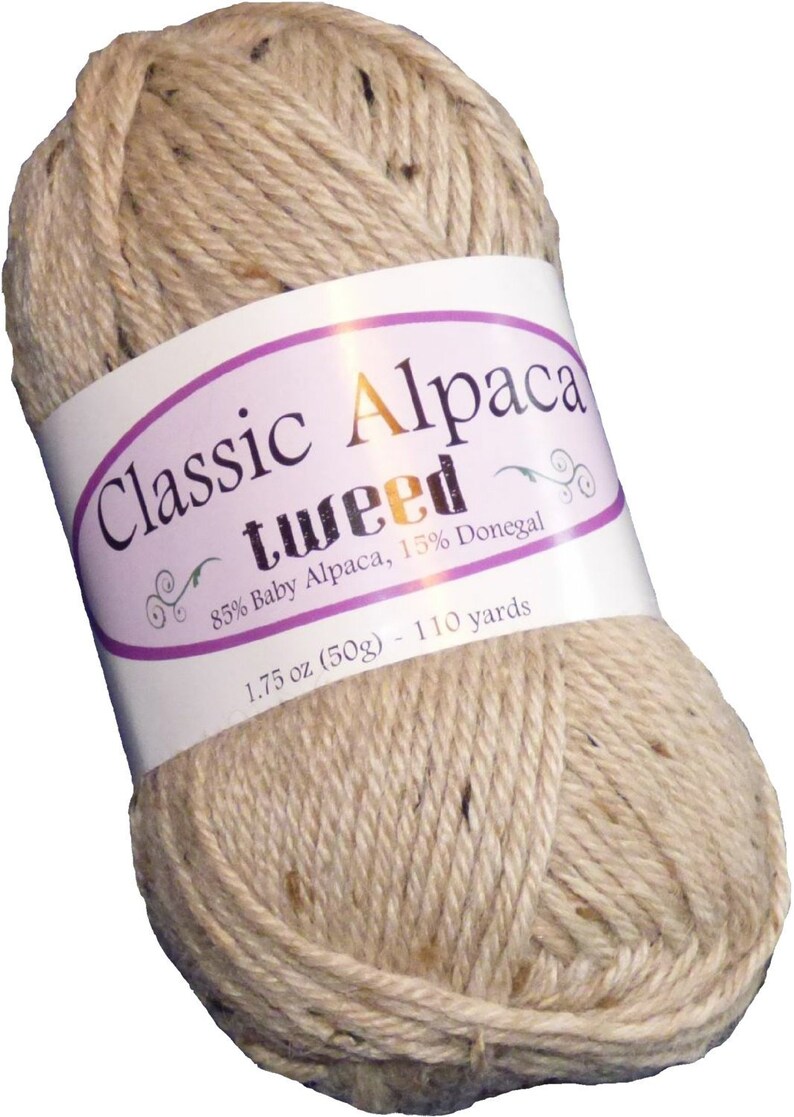 Cork 110 yds per 50g Classic Alpaca Tweed 8515/% Baby AlpacaDonegal Yarn #280 by The Alpaca Yarn Company