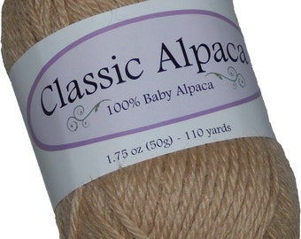 Boston Beige Classic Alpaca 100% Baby Alpaca Yarn #207 by The Alpaca Yarn Company - 110 yds per 50g
