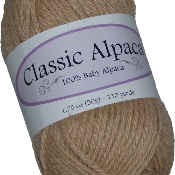 Boston Beige Classic Alpaca 100% Baby Alpaca Yarn #207 by The Alpaca Yarn Company - 110 yds per 50g