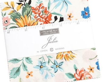Moda JULIA Charm Pack by Crystal Manning 5-inch Precut Fabric Squares (42 pcs)