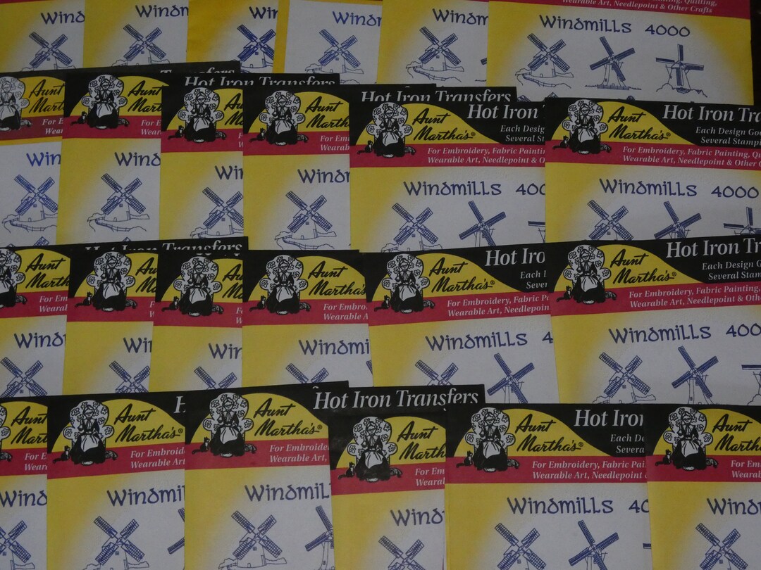 Bulk Lot of 24 - Windmills 4000 Aunt Martha's Hot Iron Embroidery ...