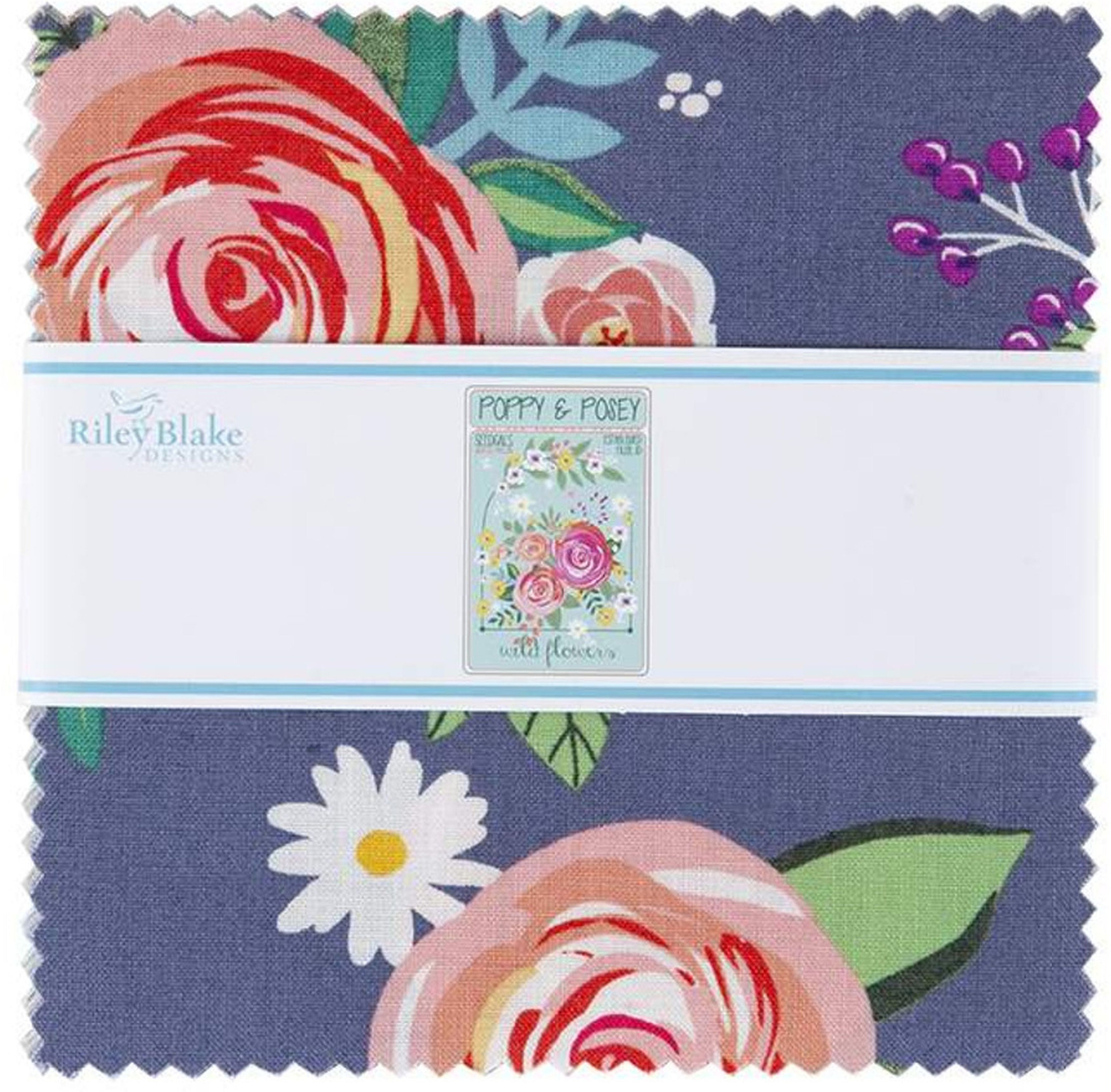 Poppy & Posey Riley Blake 5" Stacker 42 Precut Fabric Quilt Squares by ...