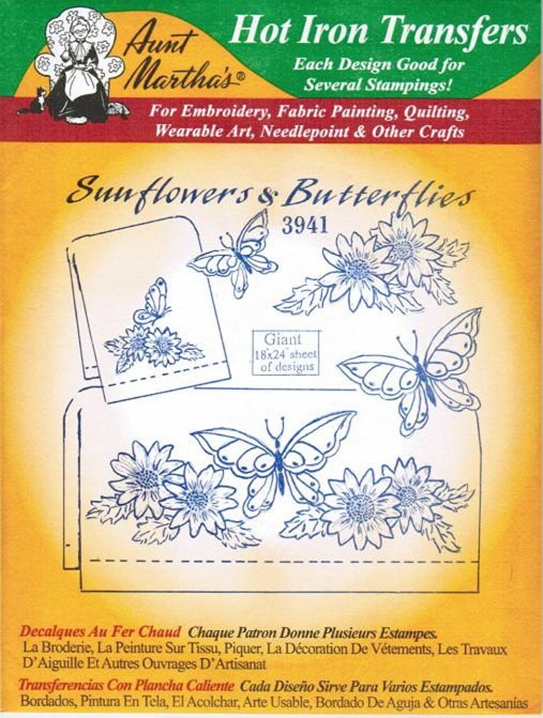 Flowers for Everyday Aunt Martha's Hot Iron Embroidery Transfer