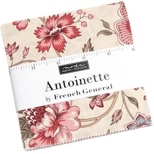 Antoinette Moda Charm Pack, 42 -  5" precut fabric quilt squares by French General