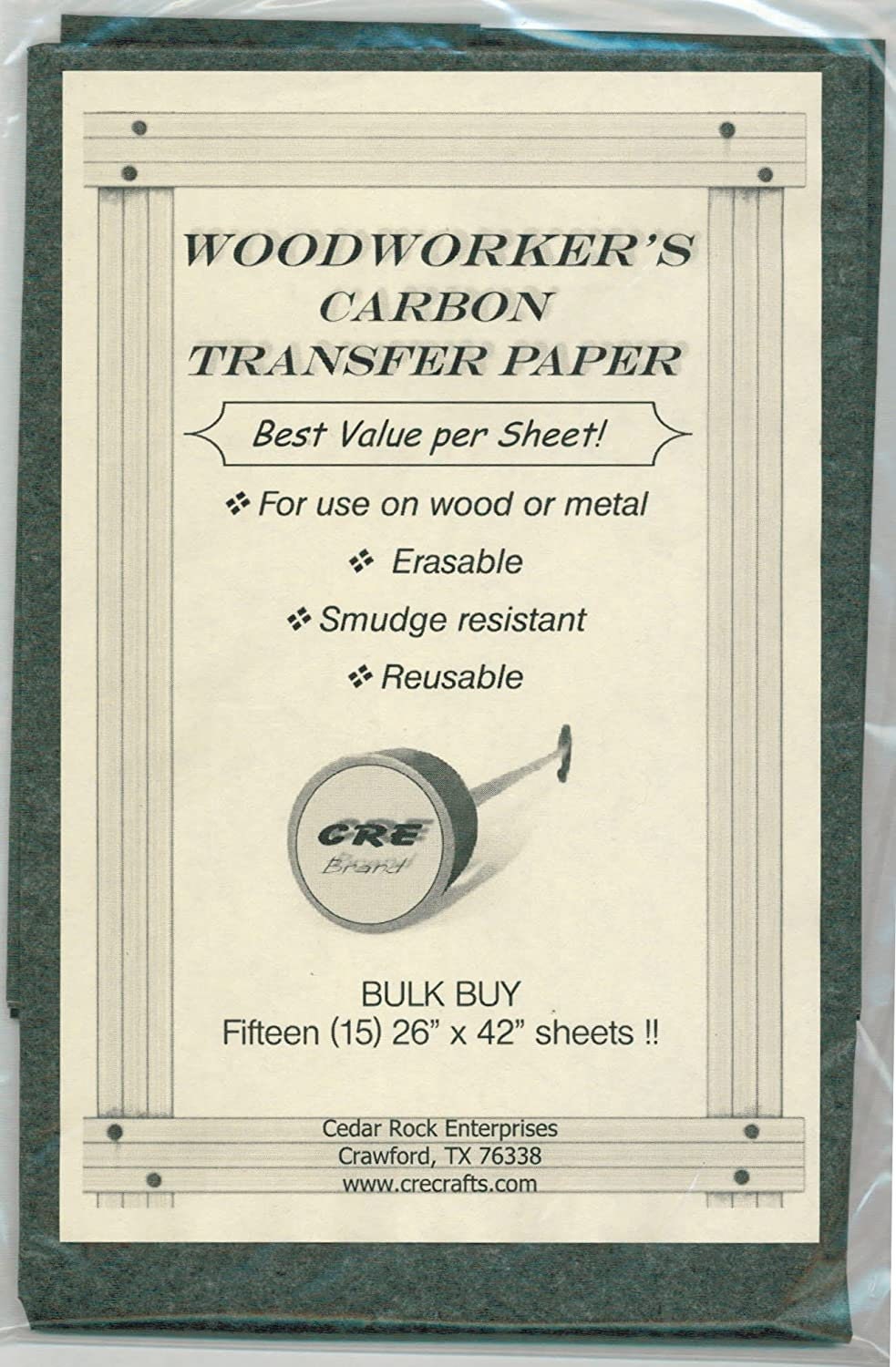 Woodcraft Pattern Carbon Transfer Tracing Paper 2 Extra Large Sheets 42  Inches by 26 Inch Sheets for Wood or Metal 