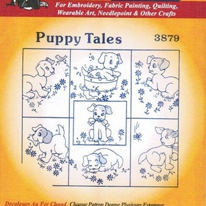 Puppy Tales #3879 Aunt Martha's Embroidery Transfer Designs