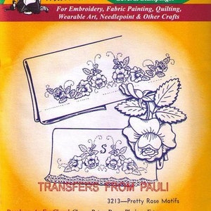 Pretty Rose Motifs #3213 Aunt Martha's Embroidery Transfer Designs Pattern