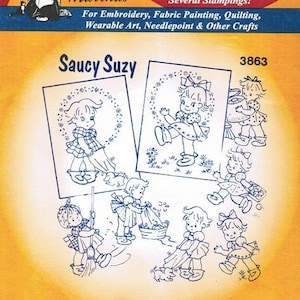 Saucy Suzy #3863 Aunt Martha's Embroidery Transfer Designs