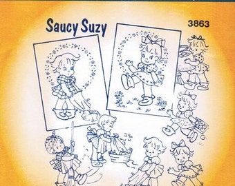 Saucy Suzy #3863 Aunt Martha's Embroidery Transfer Designs