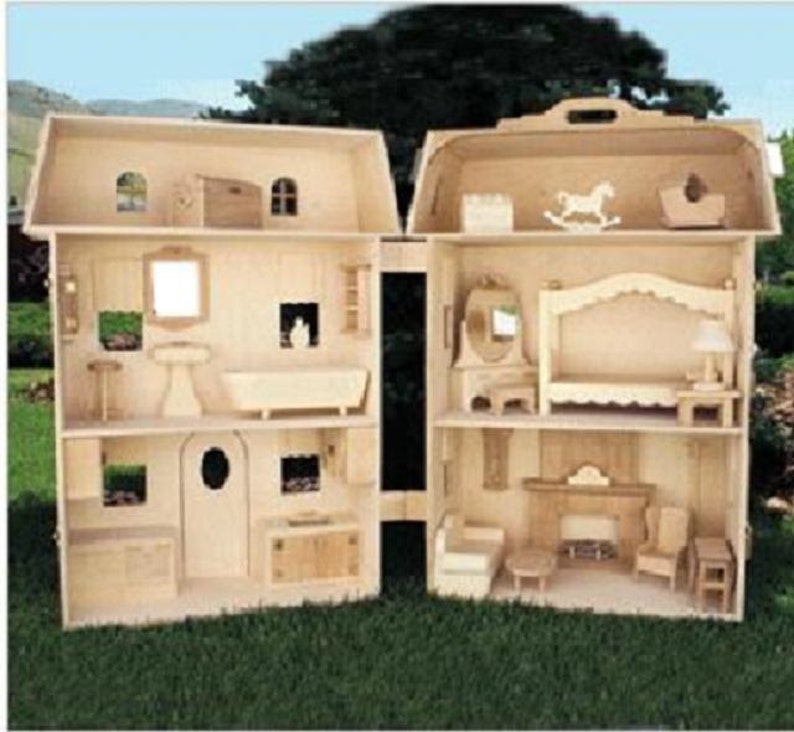 Classic Barbie Doll House Woodworking Plans To Make Your Own Etsy