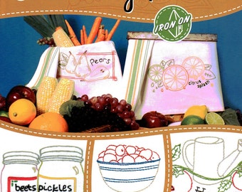 Fruits & Veggies designs Aunt Martha's Hot Iron Transfers Booklet 8 pages